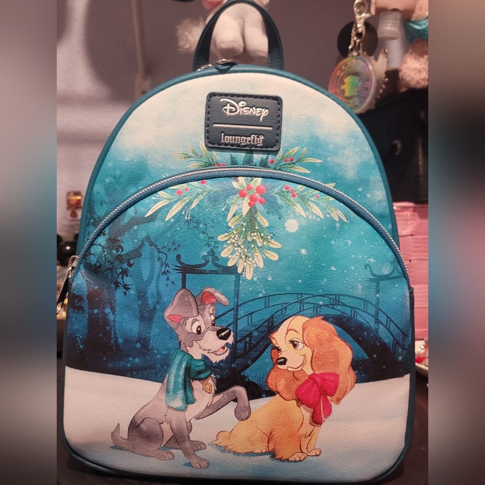 Loungefly Disney Lady And The Tramp Mistletoe Mini Backpack